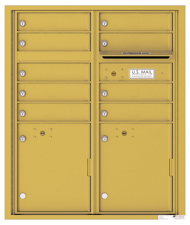 Florence 4C Horizontal Mailbox - 9 Doors, 2 Parcel Lockers - ADA Compliant Max Height Private Access
