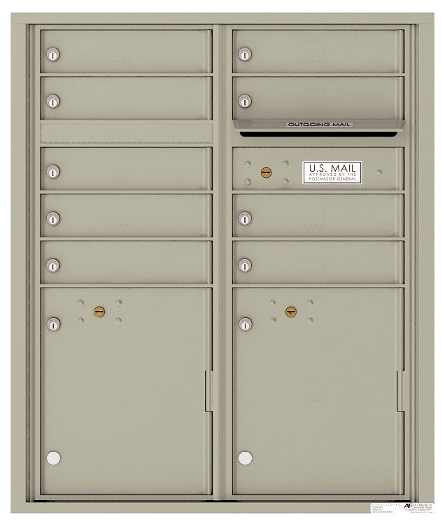 Florence 4C Horizontal Mailbox - 9 Doors, 2 Parcel Lockers - ADA Compliant Max Height Private Access