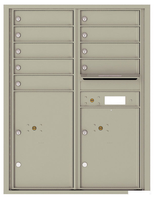 Florence 4C Horizontal Mailbox - 9 Doors, 2 Parcel Lockers - 11 Doors High Private Access