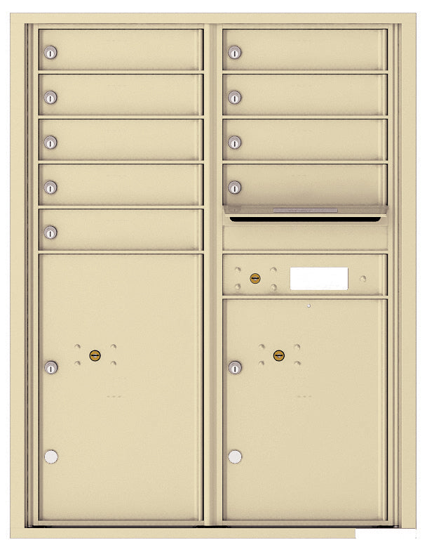 Florence 4C Horizontal Mailbox - 9 Doors, 2 Parcel Lockers - 11 Doors High Private Access