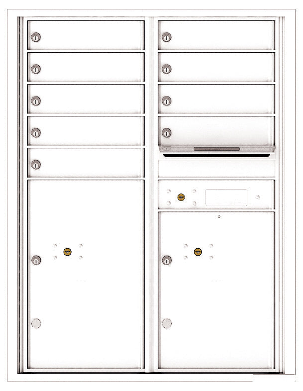 Florence 4C Horizontal Mailbox - 9 Doors, 2 Parcel Lockers - 11 Doors High Private Access