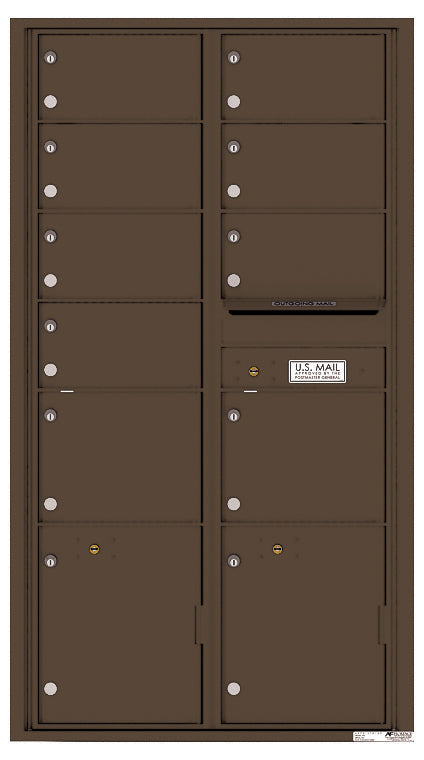 Versatile Front Loading Double Column Mailbox with 9 Tenant Compartments and 2 Parcel Lockers-Antique Bronze (AB)
