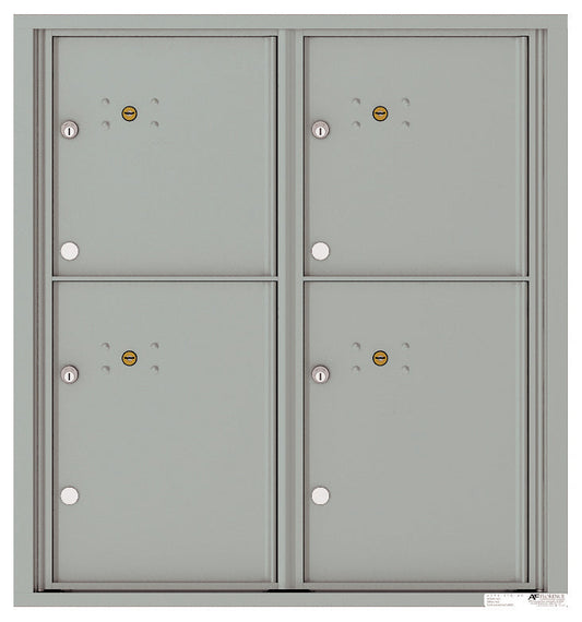 Florence 4C Horizontal Mailbox - 4 Parcel Lockers - 9 Doors High USPS Access