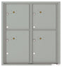 Versatile Front Loading Fully Recessed Double Column Commercial Mailbox with 4 Extra-Large Parcel Lockers-Silver Speck (SS)