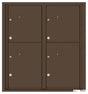 Versatile Front Loading Fully Recessed Double Column Commercial Mailbox with 4 Extra-Large Parcel Lockers-Antique Bronze (AB)