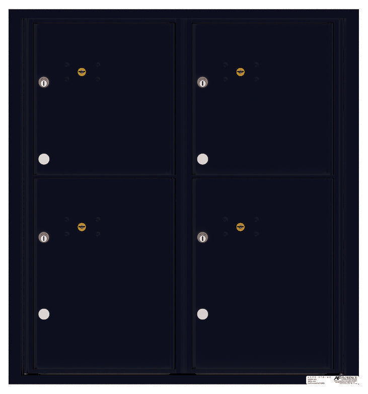 Florence 4C Horizontal Mailbox - 4 Parcel Lockers - 9 Doors High Private Access