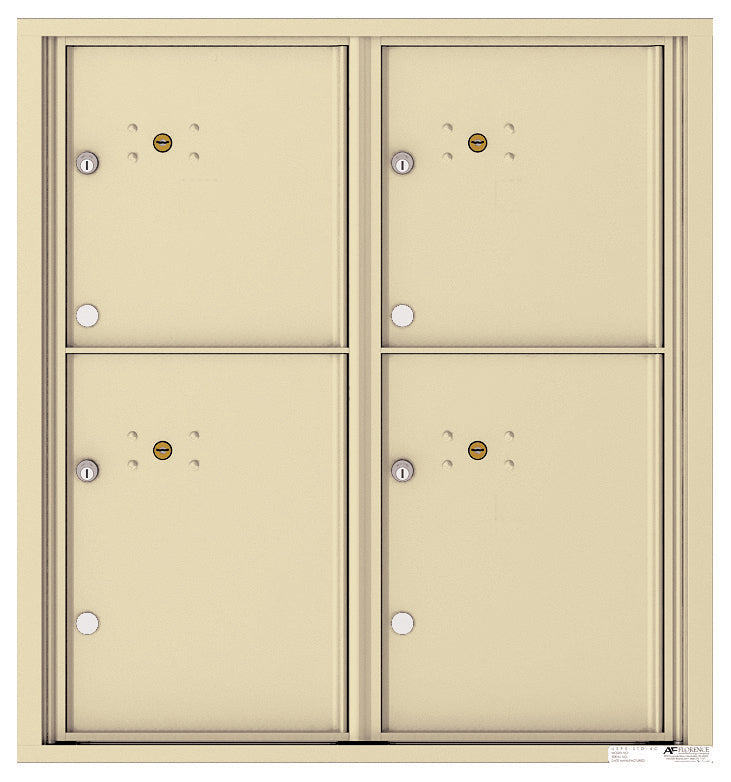 Florence 4C Horizontal Mailbox - 4 Parcel Lockers - 9 Doors High Private Access