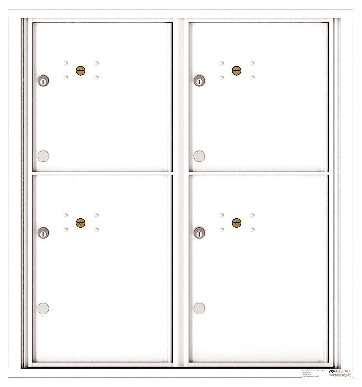 Florence 4C Horizontal Mailbox - 4 Parcel Lockers - 9 Doors High Private Access