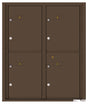 Versatile Front Loading Fully Recessed Double Column Commercial Mailbox with 4 Large Parcel Lockers-Antique Bronze (AB)