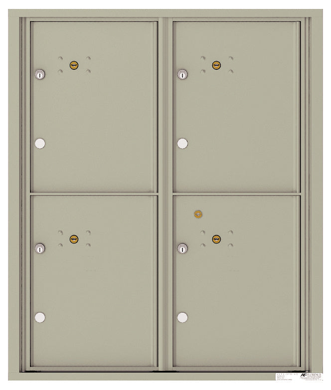 Florence 4C Horizontal Mailbox - 4 Parcel Lockers - ADA Compliant Max Height Private Access