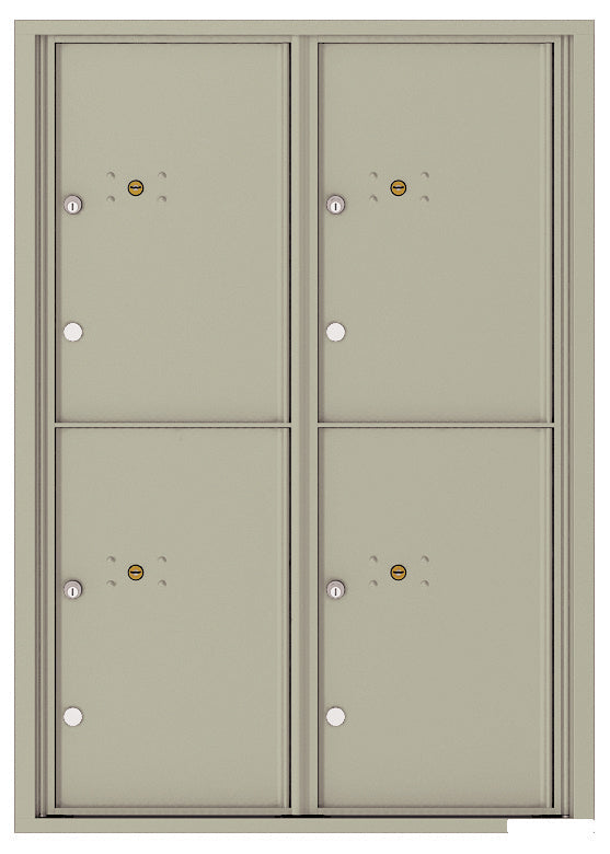 Florence 4C Horizontal Mailbox - 4 Parcel Lockers - 12 Doors High Private Access