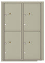 Florence 4C Horizontal Mailbox - 4 Parcel Lockers - 12 Doors High Private Access