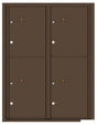 Versatile Front Loading Fully Recessed Single Column Commercial Mailbox with 2 Extra-Large Parcel Lockers-Antique Bronze (AB)