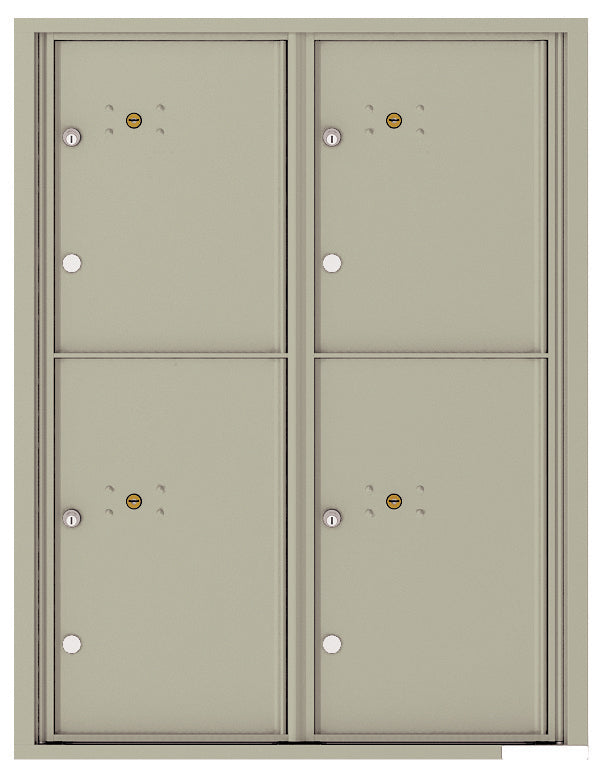 Florence 4C Horizontal Mailbox - 4 Parcel Lockers - 11 Doors High Private Access