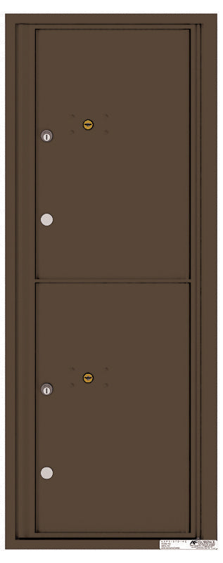 Versatile Front Loading Fully Recessed Single Column Commercial Mailbox with 2 Large Parcel Lockers-Antique Bronze (AB)