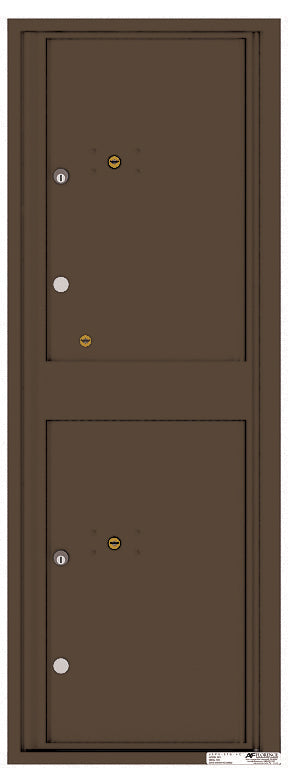 Versatile Front Loading Fully Recessed Single Column Commercial Mailbox with 2 Medium Size Parcel Lockers-Antique Bronze (AB)