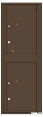 Versatile Front Loading Fully Recessed Single Column Commercial Mailbox with 2 Medium Size Parcel Lockers-Antique Bronze (AB)