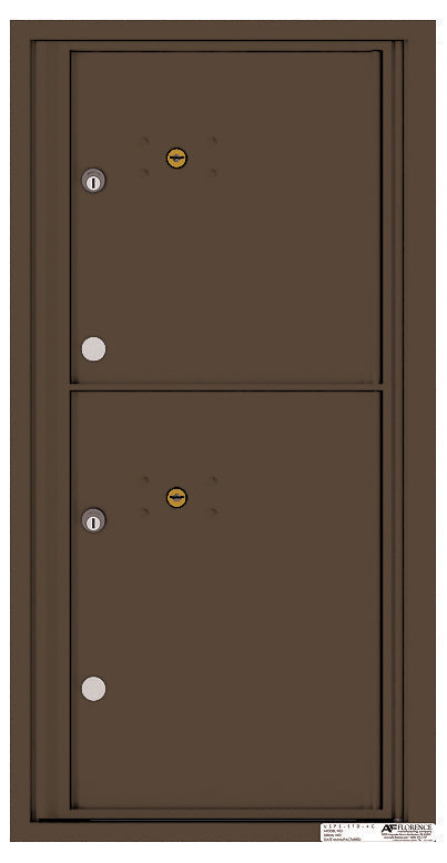 Versatile Front Loading Fully Recessed Single Column Commercial Mailbox with 2 Parcel Lockers-Antique Bronze (AB)