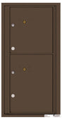 Versatile Front Loading Fully Recessed Single Column Commercial Mailbox with 2 Parcel Lockers-Antique Bronze (AB)