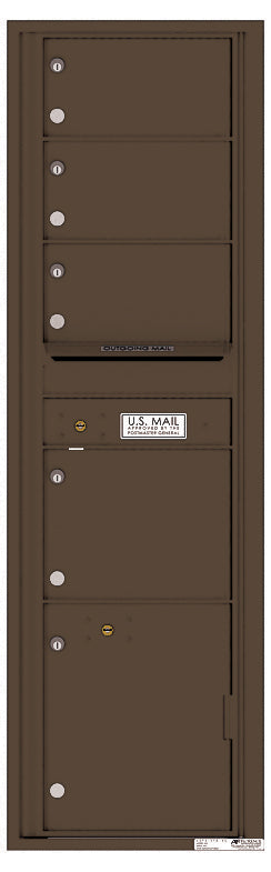 Versatile Front Loading Mailbox 4 Tenant Compartments and 1 Parcel Locker-Antique Bronze (AB)