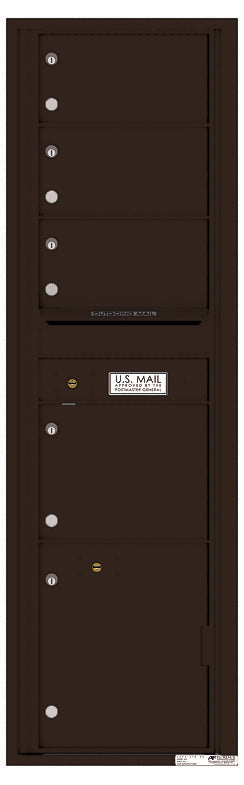 Florence 4C Horizontal Mailbox - 4 Doors, 1 Parcel Locker - Max Height Private Access