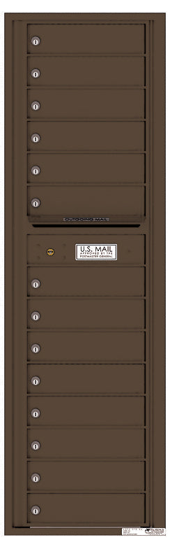 Versatile Front Loading Mailbox with 14 Tenant Compartments-Antique Bronze (AB)