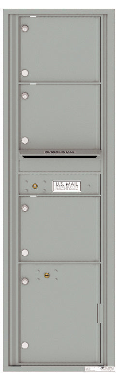 Florence 4C Horizontal Mailbox - 3 Doors, 1 Parcel Locker - Max Height USPS Access