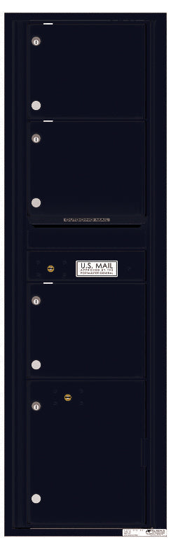 Florence 4C Horizontal Mailbox - 3 Doors, 1 Parcel Locker - Max Height Private Access
