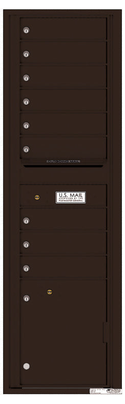 Florence 4C Horizontal Mailbox - 9 Doors, 1 Parcel Locker - Max Height Private Access