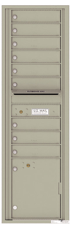 Florence 4C Horizontal Mailbox - 9 Doors, 1 Parcel Locker - Max Height Private Access