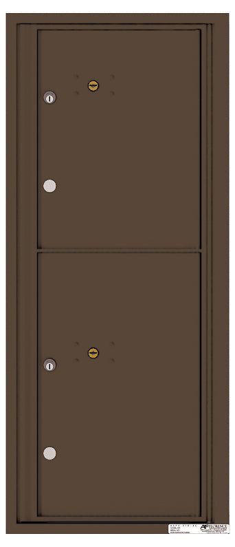Versatile Front Loading Single Column Commercial Mailbox with 2 Parcel Lockers-Antique Bronze (AB)