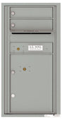 Versatile Front Loading Single Column Commercial Mailbox with 2 Tenant Compartments and 1 Parcel Locker-Silver Speck (SS)