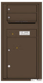Versatile Front Loading Single Column Commercial Mailbox with 2 Tenant Compartments and 1 Parcel Locker-Antique Bronze (AB)