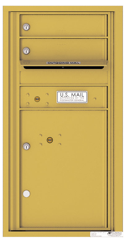 Florence 4C Horizontal Mailbox - 2 Doors, 1 Parcel Locker - 9 Doors High Private Access