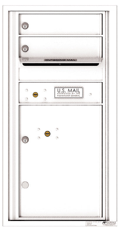 Florence 4C Horizontal Mailbox - 2 Doors, 1 Parcel Locker - 9 Doors High Private Access