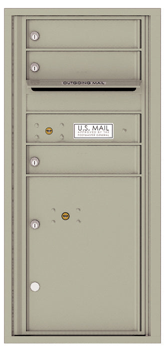Florence 4C Horizontal Mailbox - 3 Doors, 1 Parcel Locker - ADA Compliant Max Height Private Access