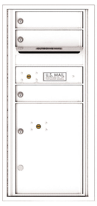 Florence 4C Horizontal Mailbox - 3 Doors, 1 Parcel Locker - ADA Compliant Max Height USPS Access