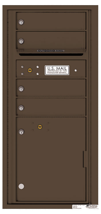 Florence 4C Horizontal Mailbox - 4 Doors, 1 Parcel Locker - ADA Compliant Max Height Private Access