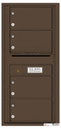 Versatile Front Loading Single Column Commercial Mailbox with 4 Tenant Compartments and Outgoing Mail Slot-Antique Bronze (AB)