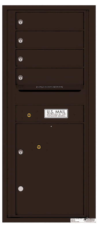 Florence 4C Horizontal Mailbox - 4 Doors, 1 Parcel Locker - 11 Doors High Private Access