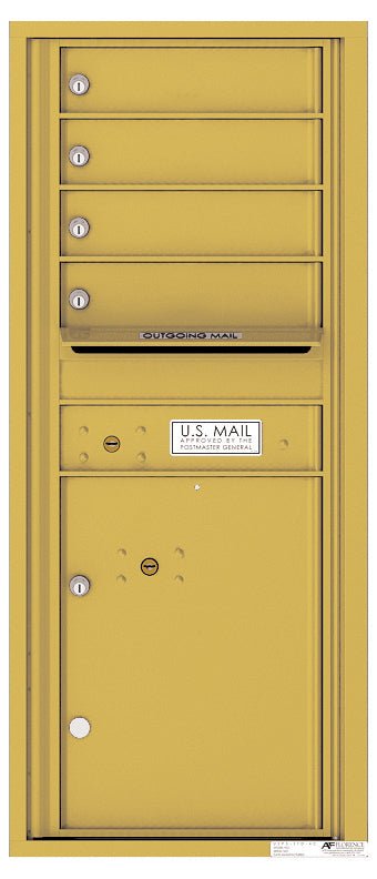Florence 4C Horizontal Mailbox - 4 Doors, 1 Parcel Locker - 11 Doors High Private Access