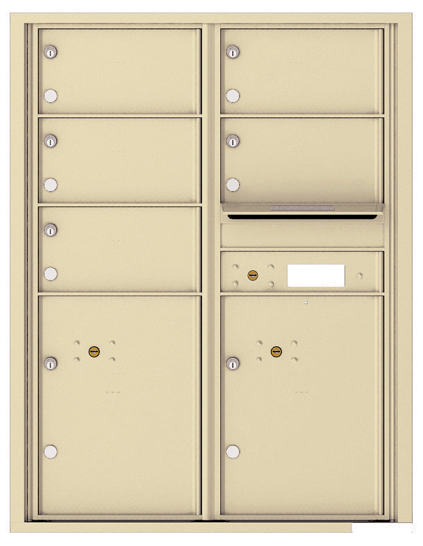 Florence 4C Horizontal Mailbox - 5 Doors, 2 Parcel Lockers - 11 Doors High Private Access