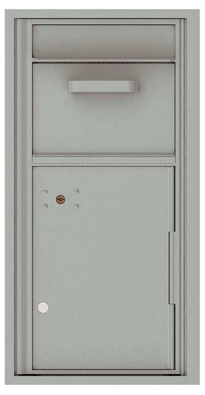 Versatile Front Loading Single Column Mailbox Collection Drop Box with Pull Down Hopper - 4C09S-HOP-Silver Speck (SS)