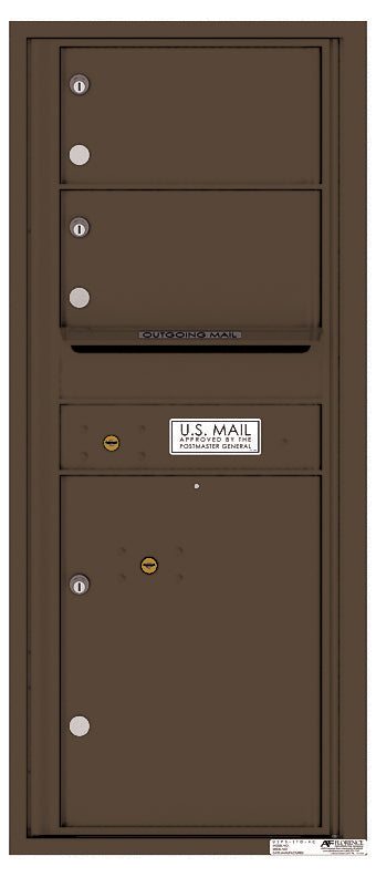 Versatile Front Loading Single Column Mailbox Collection Drop Box with Pull Down Hopper - 4C11S-02-Antique Bronze (AB)