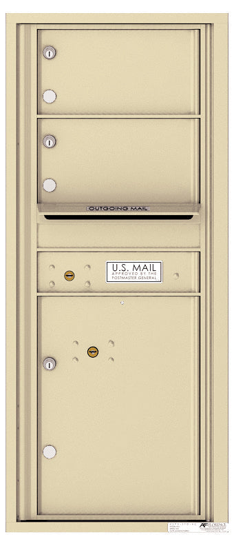 Florence 4C Horizontal Mailbox - 2 Doors, 1 Parcel Locker - 11 Doors High Private Access