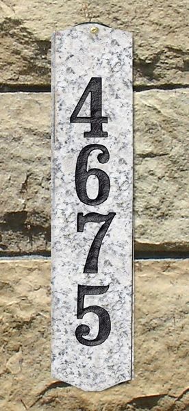 Wexford Vertical Solid Granite Address Plaque With Engraved Text