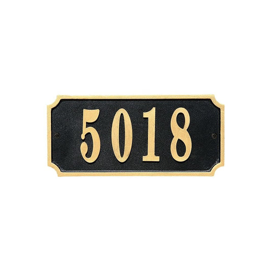 Waterford Quick Ship Cast Aluminum Rectangle Plaque - Black with Gold