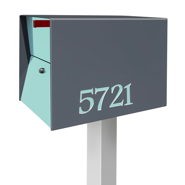 The UpTown Box Locking Package Dropbox DESIGNER GRAY - Modern Post Mounted Mailbox