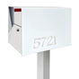 The UpTown Box Locking Package Dropbox in ARCTIC WHITE - Modern Post Mounted Mailbox