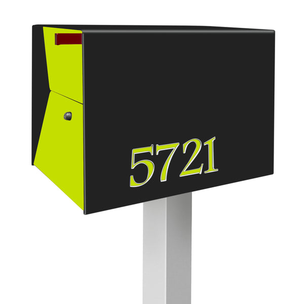The UpTown Box Locking Package Dropbox in JET BLACK - Modern Post Mounted Mailbox